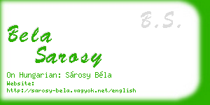 bela sarosy business card