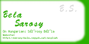 bela sarosy business card